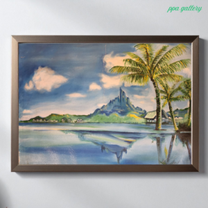 Blue lake - Oil on canvas - 36 by 30 inches