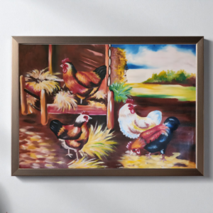 Backyard chicken - Oil on canvas - 36 by 30 inches
