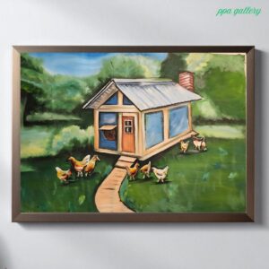 Chicken pen - Oil on canvas - 36 by 30 inches