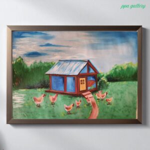 Chicken pen Oil on canvas 36 by 30 inches