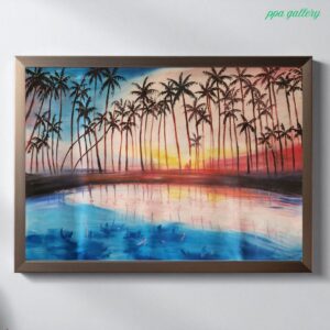 Side by side at sundown Oil on canvas 36 by 30 inches
