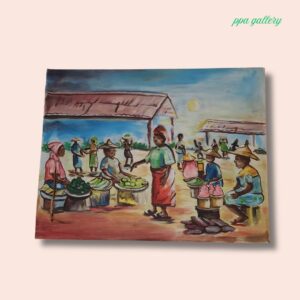 Market - Oil on canvas - 14 by 11 inches