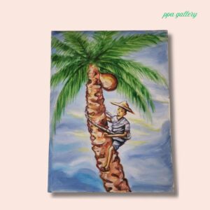 Palm wine - Oil on canvas - 16 by 12 inches