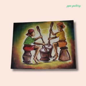 Pounded yam - Oil on canvas - 16 by 12